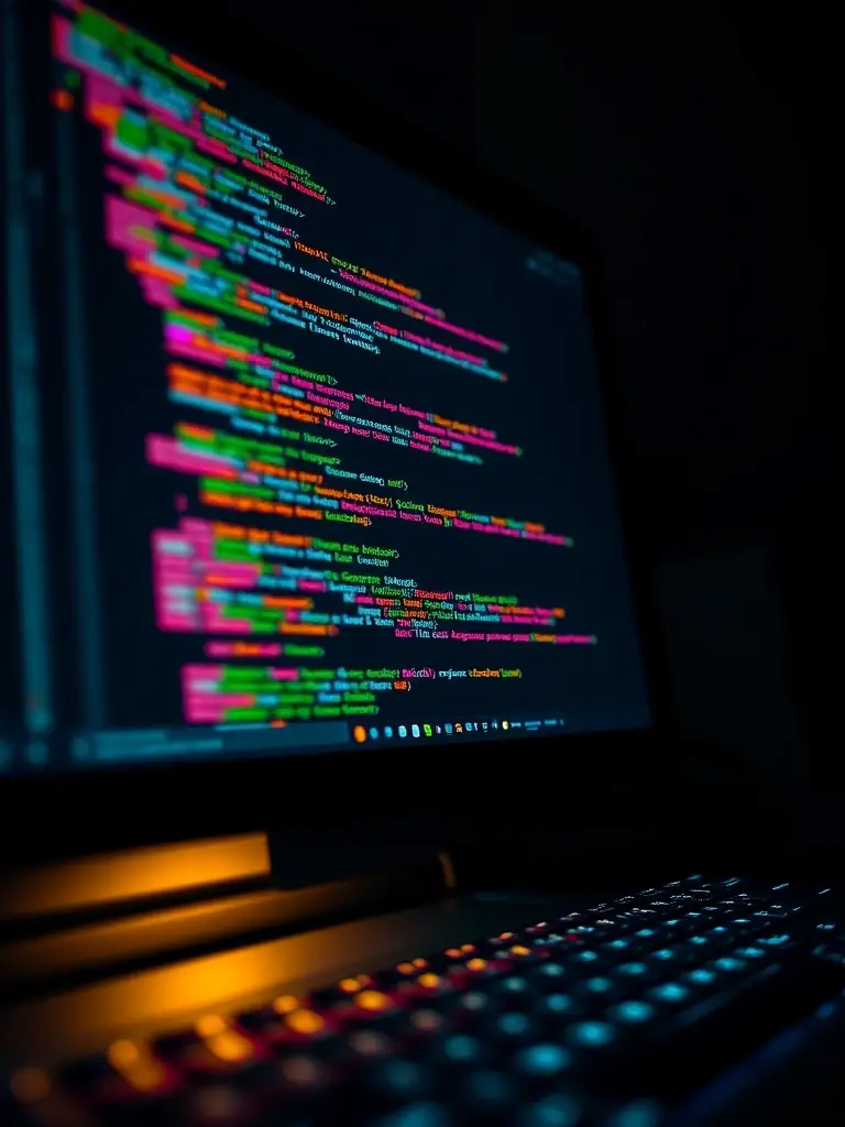 A close-up shot of HTML code displayed on a computer screen, highlighting the structure and tags of the language, used to introduce the HTML module.